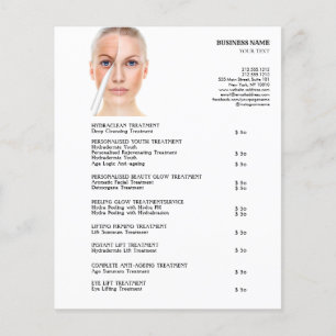 FACE TREATMENTS Beauty Salon 4.5"x5.6" Flyer