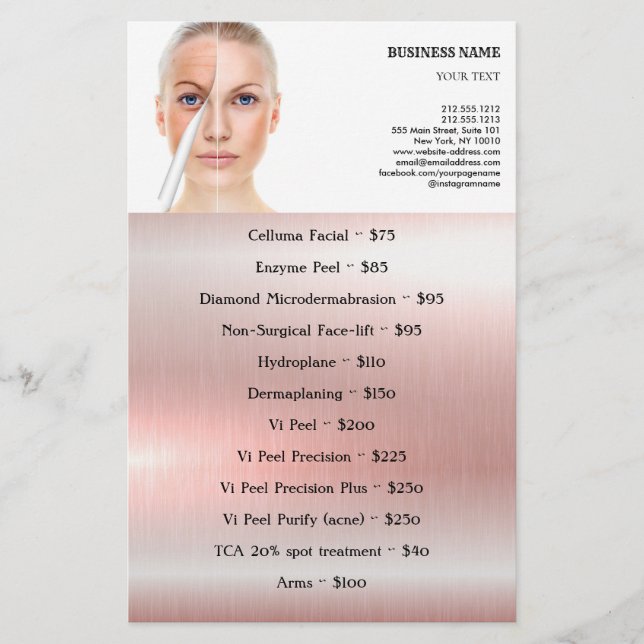 FACE TREATMENTS Beauty Salon flyer (Front)