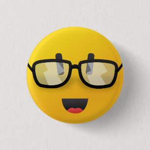 Face with glasses  pin