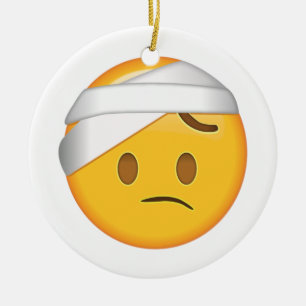 Face With Head-Bandage - Emoji Ceramic Tree Decoration