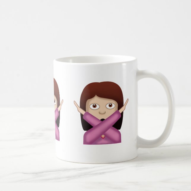 Face With No Good Gesture Emoji Coffee Mug (Right)