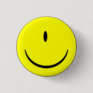 Face With One Eye Funny Button Badge