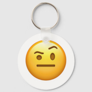 Face With One Eyebrow Raised - Emoji Key Ring