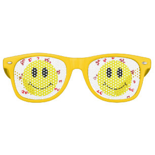 Face with Red Hearts Retro Sunglasses