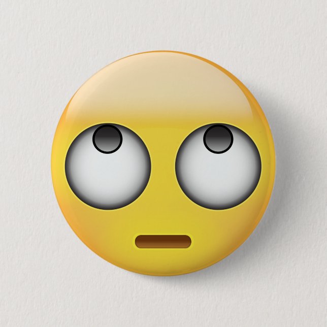 Face With Rolling Eyes Emoji 6 Cm Round Badge (Front)