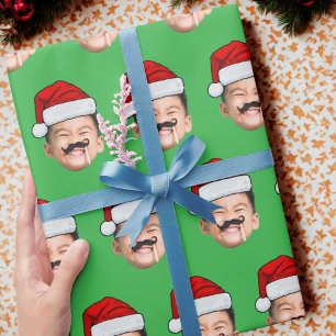 Face With Santa Hat  Wrapping Paper