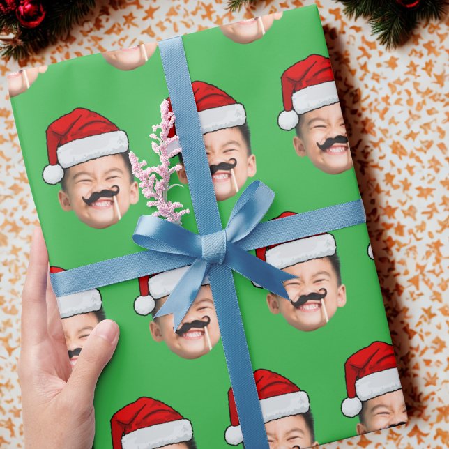 Face With Santa Hat  Wrapping Paper (Creator Uploaded)