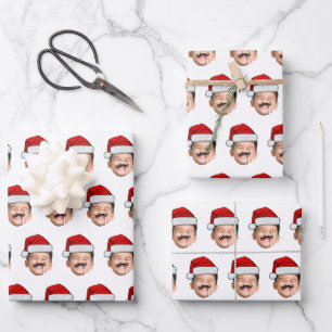 Face With Santa Hat  Wrapping Paper Sheet
