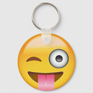 Face With Stuck Out Tongue And Winking Eye Emoji Key Ring