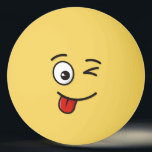Face with Stuck-Out Tongue and Winking Eye Ping Pong Ball<br><div class="desc">A face showing a stuck-out tongue,  winking at the same time. Used in an attempt to be wacky,  zany,  or otherwise joking. Custom text.</div>