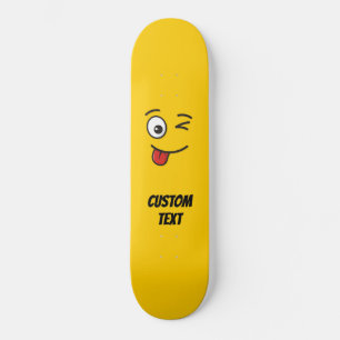 Face with Stuck-Out Tongue and Winking Eye Skateboard