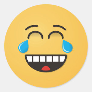 Face With Tears of Joy Classic Round Sticker