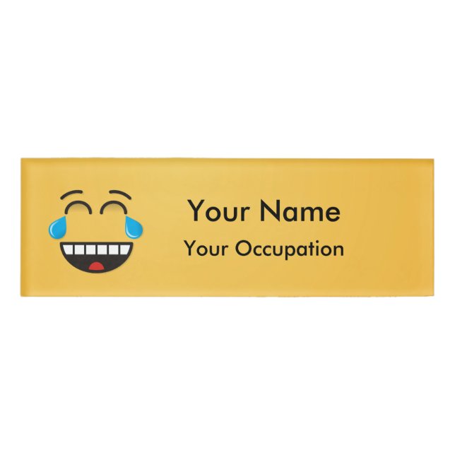 Face With Tears of Joy Name Tag (Front)