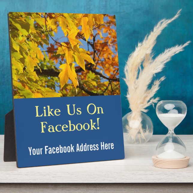 Facebook Address Here signs counter plaques Autumn (Side)