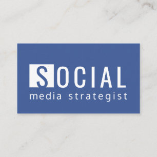 Facebook Blue Social Media Strategist - Blogger Business Card