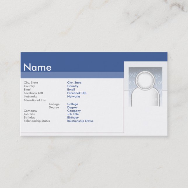 Facebook - Business Business Card (Front)