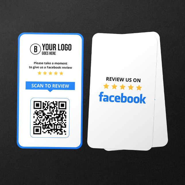 Facebook Business Review 5 Star Scannable QR Code Card (Creator Uploaded)