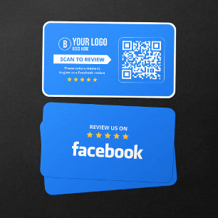 Facebook Business Review 5 Star Scannable QR Code Card