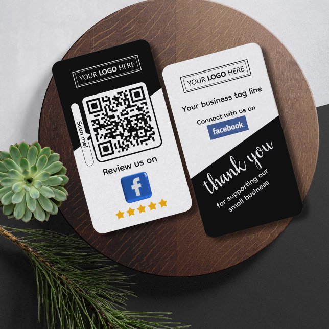 Facebook Business Review with QR Code Business Card (Facebook reviews)