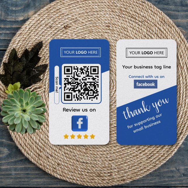Facebook Business Review with QR Code Business Card (Facebook review request cards)