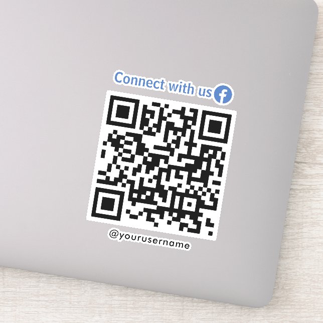 Facebook Connect With Us Qr Code White (Detail)