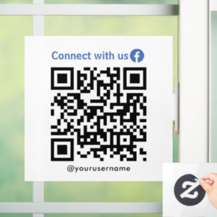 Facebook Connect With Us Qr Code White