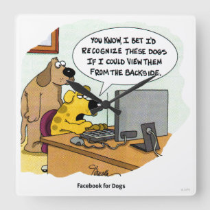 Facebook for Dogs Square Wall Clock