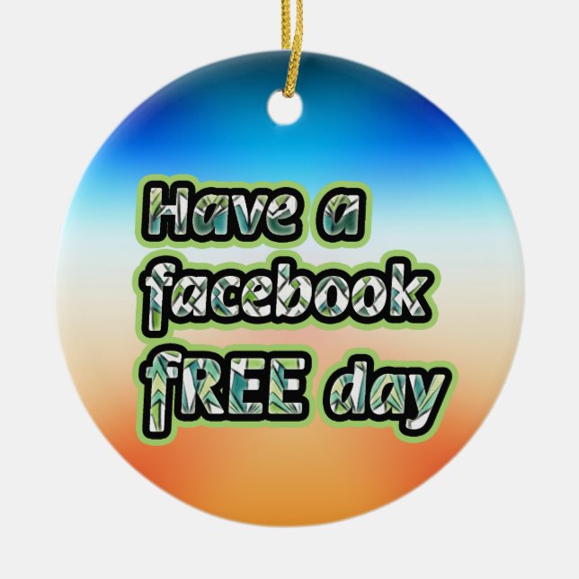 Facebook Free Day Ceramic Tree Decoration (Front)