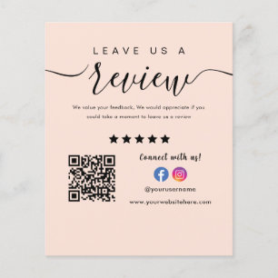 Facebook Instagram Logo Qr Code Leave Us A Review Flyer