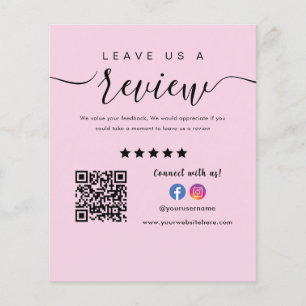 Facebook Instagram Logo Qr Code Leave Us A Review Flyer