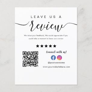 Facebook Instagram Logo Qr Code Leave Us A Review Flyer