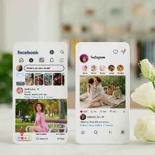 Facebook & Instagram Style - Social Media Photo Business Card