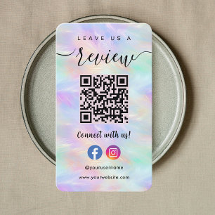 Facebook Instagram Stylish Opal Leave Us A Review Business Card