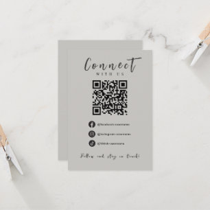 Facebook Instagram Tiktok Modern Soft Grey QR Code Invitation