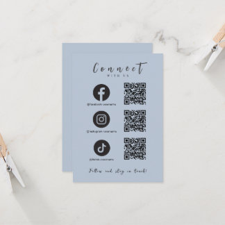 Facebook Instagram Tiktok QR Code Modern Navy Invitation