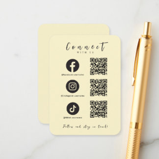 Facebook Instagram Tiktok QR Code Soft Groovy Enclosure Card
