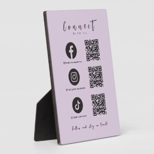 Facebook Instagram Tiktok QR Code Trendy Purple Plaque