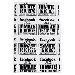 Facebook Jail Inmate Repeat Offender Medium Gift Bag