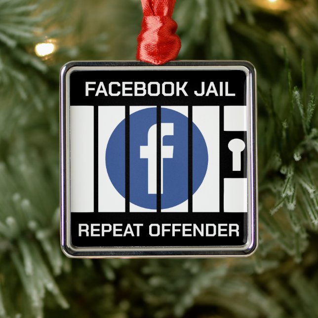 FACEBOOK JAIL REPEAT OFFENDER METAL TREE DECORATION (Tree)
