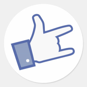Facebook like You Rock thumb Rock and Roll icon Classic Round Sticker