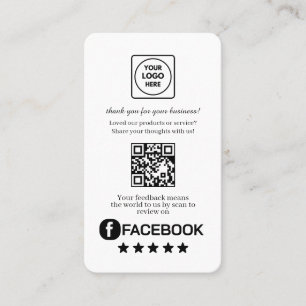 Facebook QR Custom Business Review Feedback Link Business Card