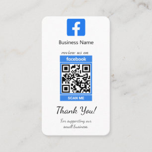 Facebook Review Business Card Template W/ QR Code