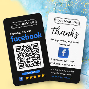 Facebook Review Request Business Card
