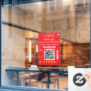 Facebook Review Request Card with Logo and QR Code