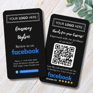 Facebook Review Request Card with Logo and QR Code