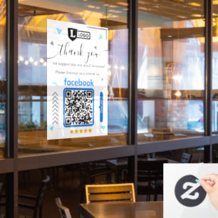 Facebook Review Request with Logo and QR Code