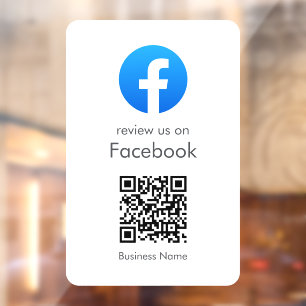 Facebook Reviews Business QR Code Minimal White