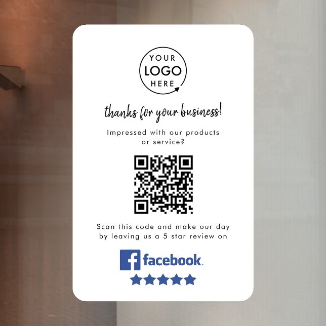 Facebook Reviews | Business QR Code Minimal White (Creator Uploaded)