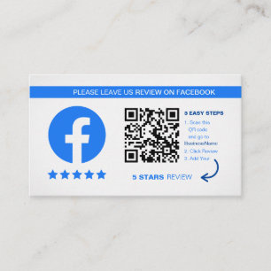 Facebook Reviews   Business QR Code Thank You Card
