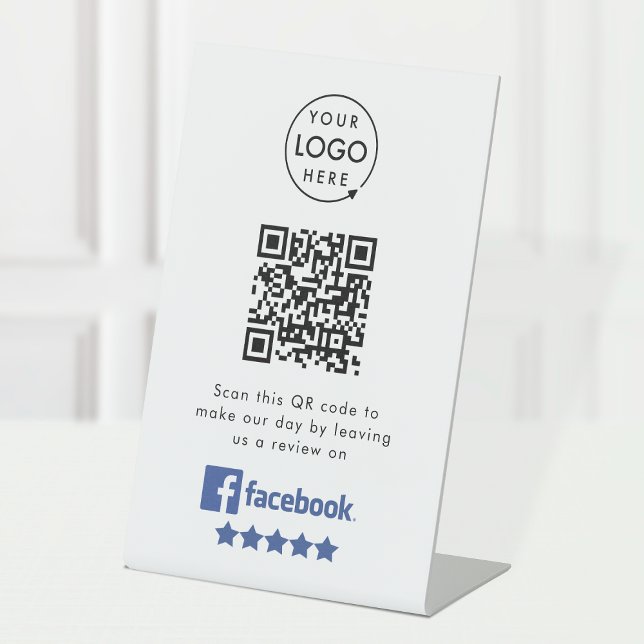 Facebook Reviews | Business Review Link QR Code Pedestal Sign (Creator Uploaded)